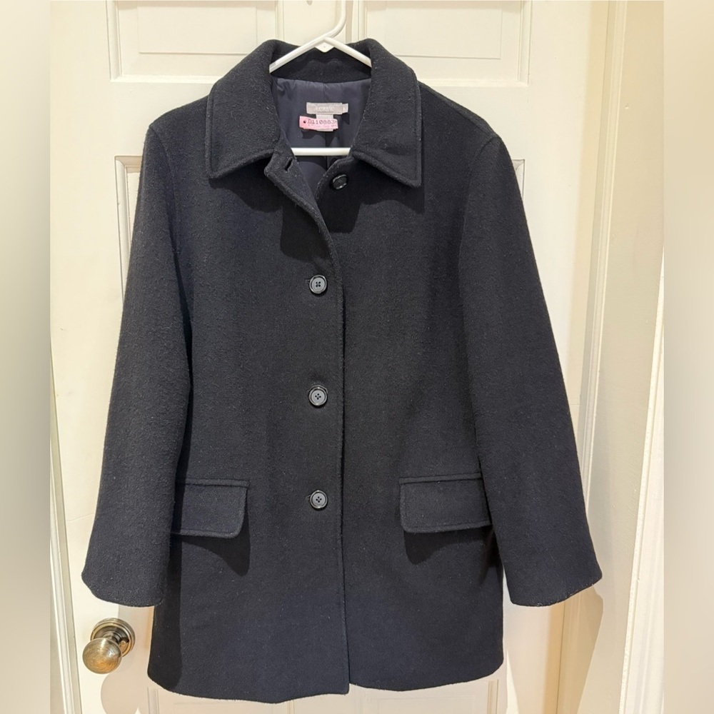 J. Crew Classic Black Car Coat